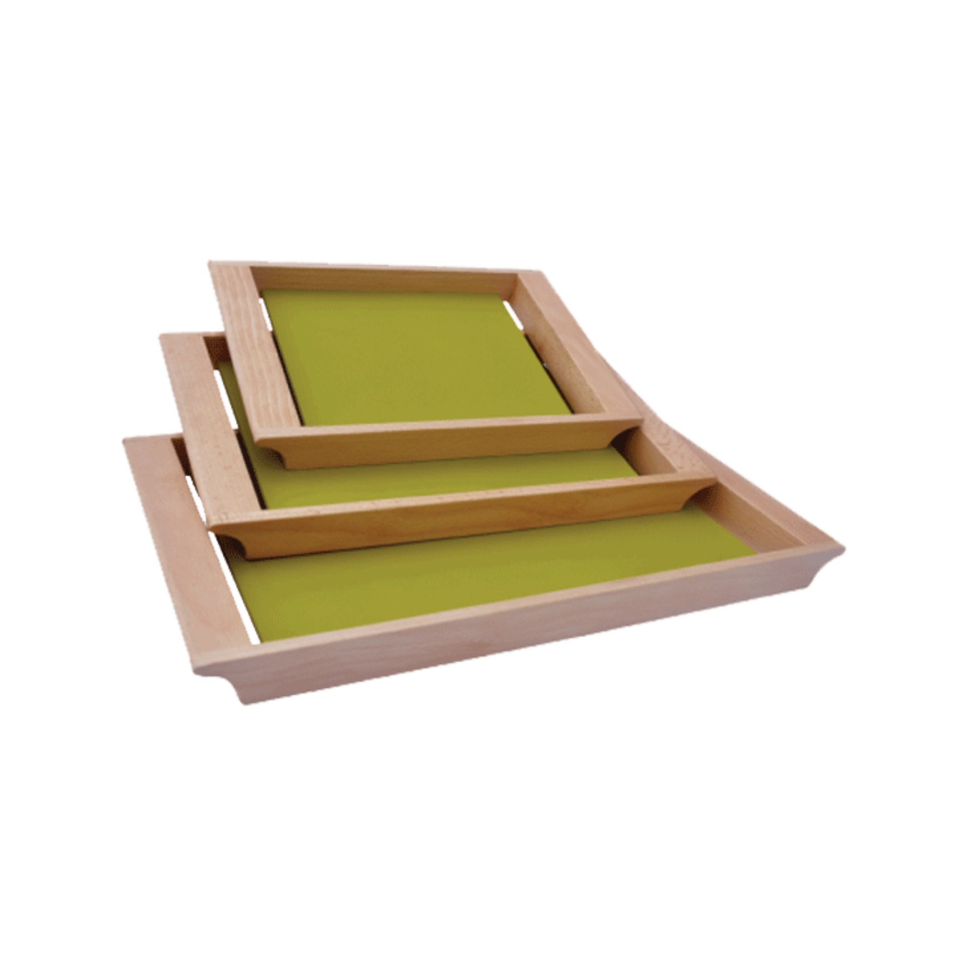 Wood rectangular tray B green